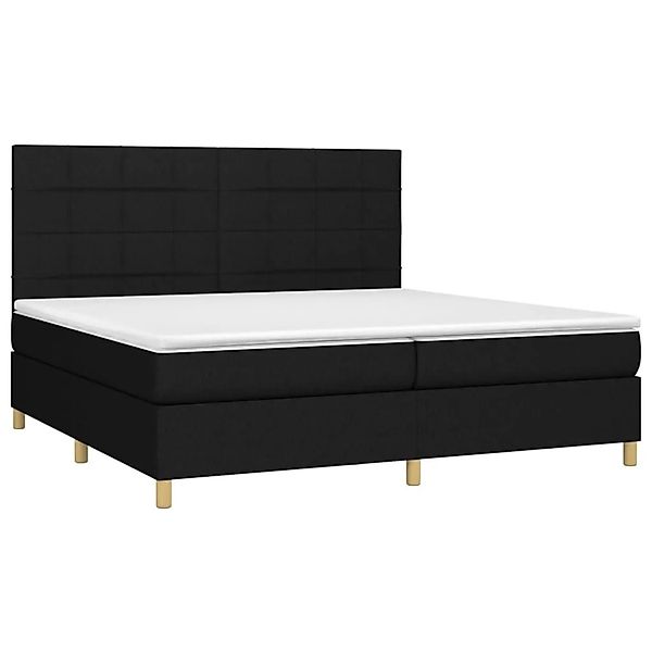 vidaXL Boxspringbett mit Matratze & LED Schwarz 200x200 cm Stoff 3135463 günstig online kaufen