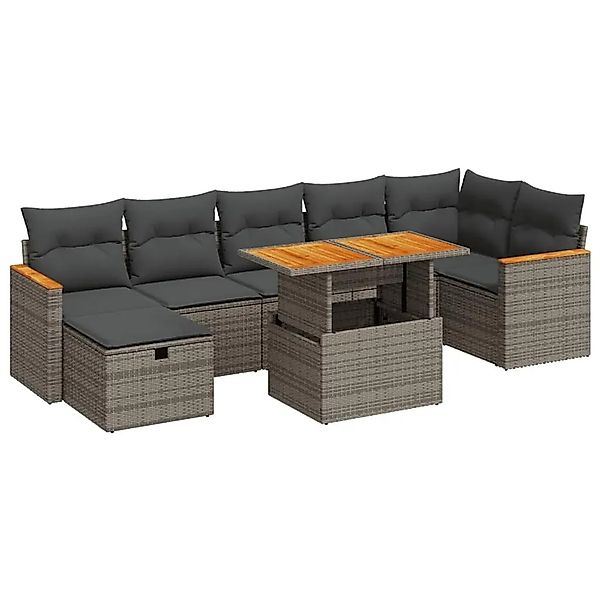 vidaXL 5-Tlg Garten-Sofagarnitur mit Kissen Grau Poly Rattan 3328124 günstig online kaufen