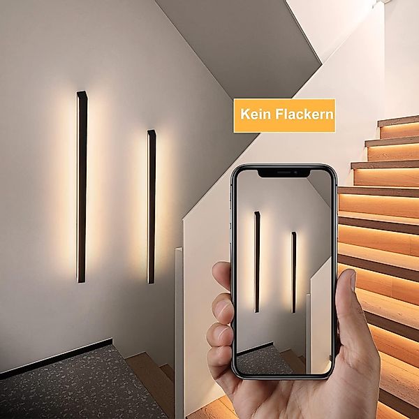 Nettlife LED Wandleuchte Schwarz Modern 60CM günstig online kaufen