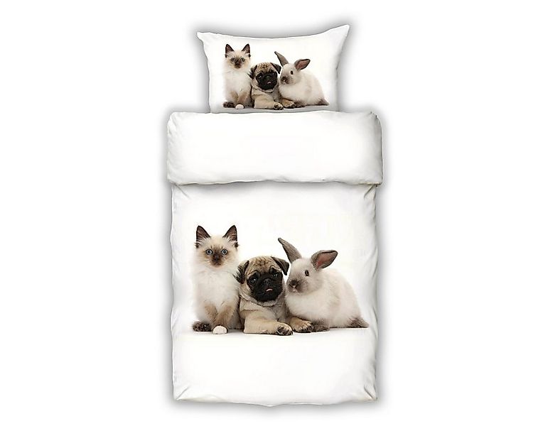 ESPiCO Kinderbettwäsche Tierische Freunde Animal, Renforcé, 2 teilig, Hund, günstig online kaufen