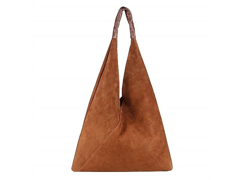ITALYSHOP24 Schultertasche Made in Italy Damen XXL Leder Wildleder Tasche S günstig online kaufen
