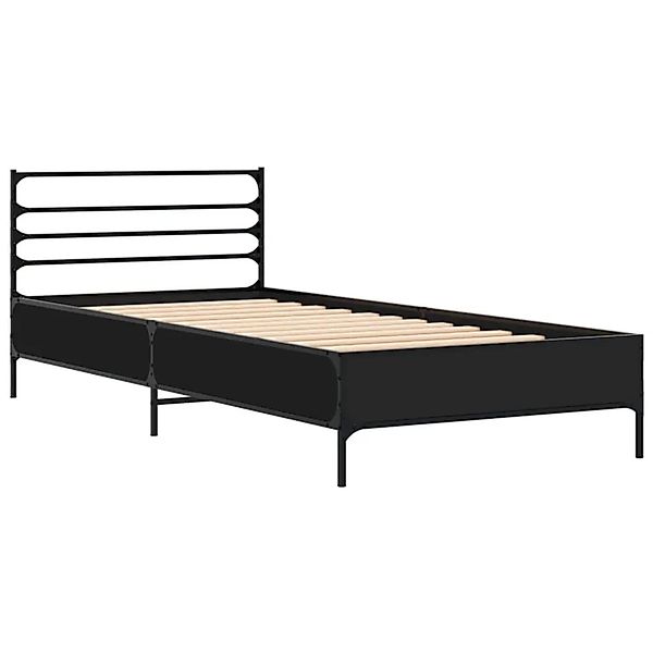 vidaXL Bettgestell Schwarz 90x190 cm Holzwerkstoff und Metall 845627 günstig online kaufen