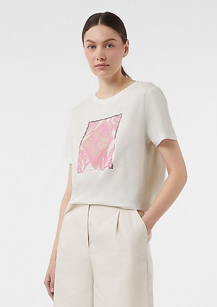 comma Kurzarmshirt T-Shirt Jersey-T-Shirt mit Artwork günstig online kaufen