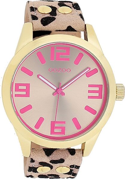 OOZOO Quarzuhr Oozoo Damen Armbanduhr beige schwarz, (Analoguhr), Damenuhr günstig online kaufen