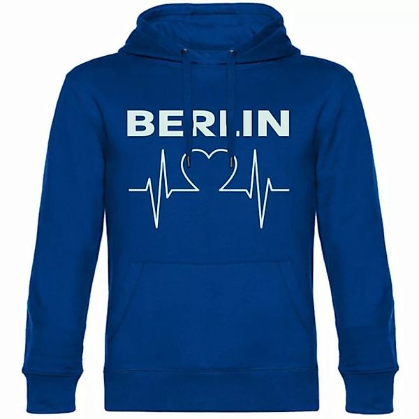 multifanshop Kapuzensweatshirt Berlin blau - Herzschlag - Pullover günstig online kaufen