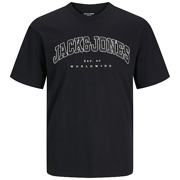 Jack&Jones T-Shirt mit Label-Print Farbe schwarz Größe: 5XL günstig online kaufen