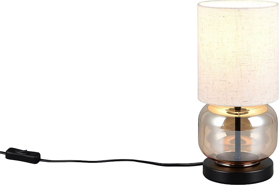 OTTO home Schreibtischlampe Jorrin, Tischlampe mit Glas und Stoffschirm exk günstig online kaufen