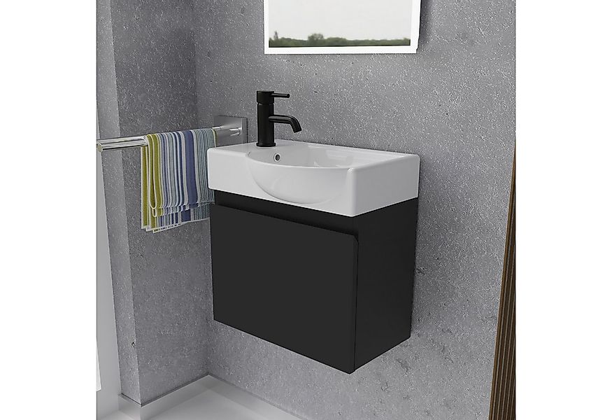 Alpenberger Badmöbel-Set - Gäste WC Waschbecken mit Unterschrank 45 cm Brei günstig online kaufen