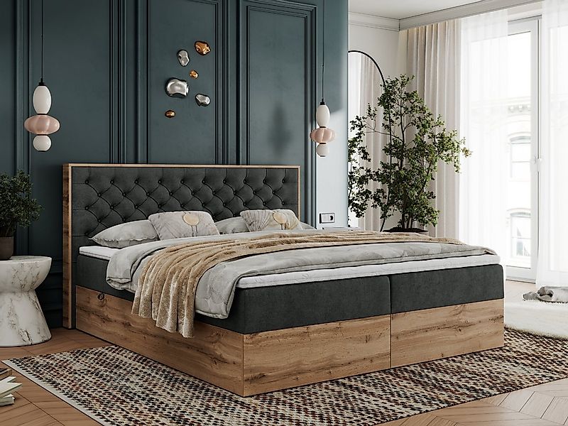 MKS MÖBEL Boxspringbett ALBERO 3 (Packung, Set, Topper T25, T30-Schaum, Sta günstig online kaufen