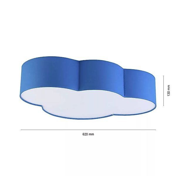 famlights | Kinderzimmer Deckenleuchte Malte Wolke in Blau 4xE27 günstig online kaufen