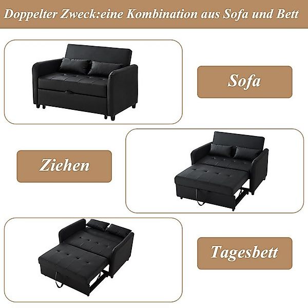 STILVORA Schlafsofa mit bettfunktion,verstellbare 2-sitzer-Klappsofa,Tagesb günstig online kaufen