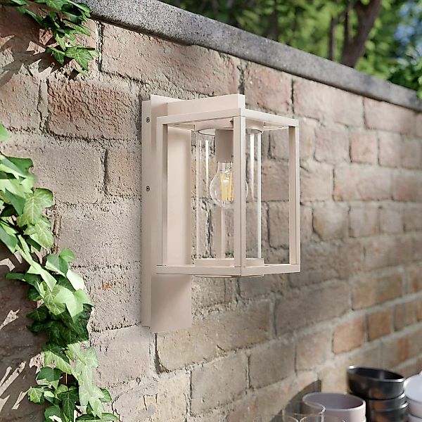 Lucande Außenwandleuchte Ferda, hängend, beige, IP44 günstig online kaufen