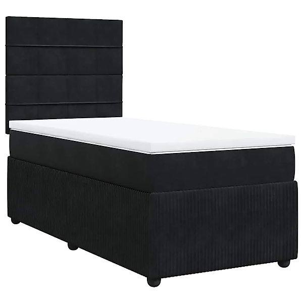 vidaXL Boxspringbett mit Matratze Schwarz 80x200 cm Samt 3294492 günstig online kaufen