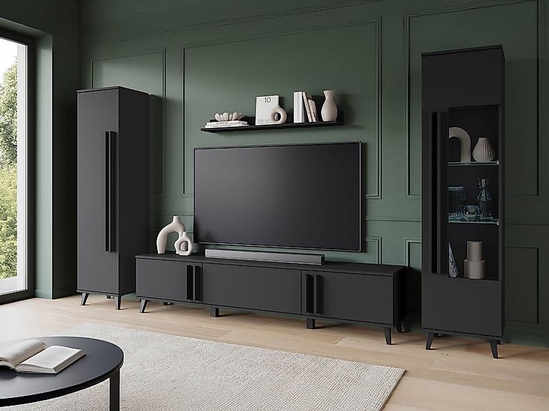 MIRJAN24 Wohnwand Helsinki II, (4er-Set, Vitrine, günstig online kaufen