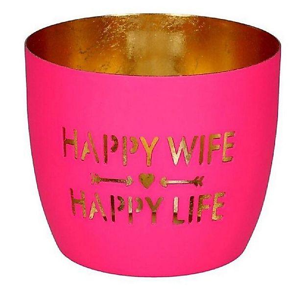 Giftcompany Kerzenhalter Windlicht Madras Happy Wife Happy Life Hot Pink Go günstig online kaufen