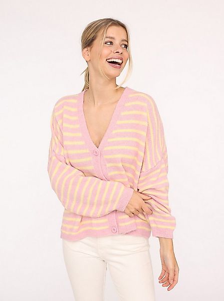 Zwillingsherz Strickjacke "Streifen" One Size, Loose-Fit, Langarm, Wollante günstig online kaufen