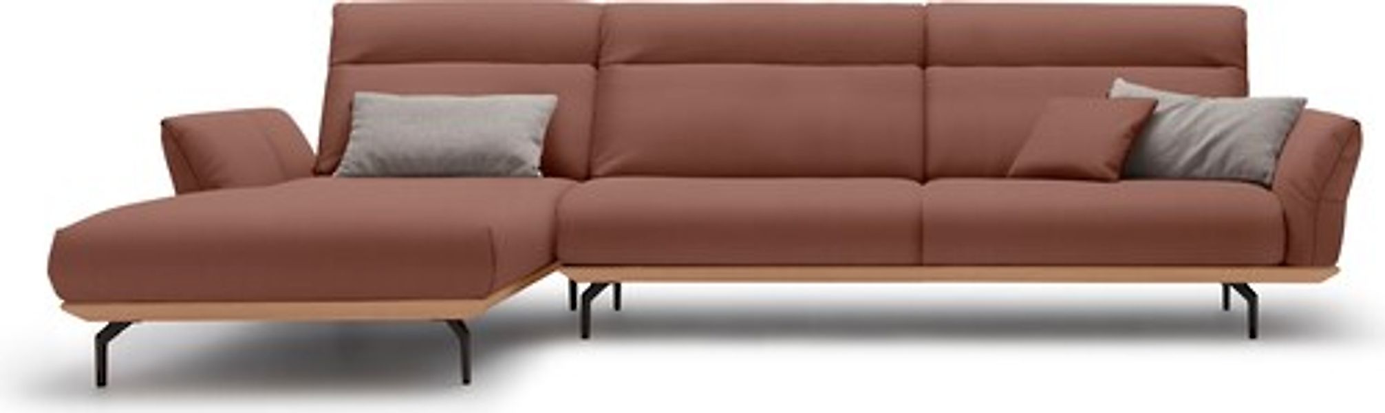 Creation BY ROLF BENZ Ecksofa »CR.460«, Sockel in Eiche, Winkelfüße in Umbr günstig online kaufen