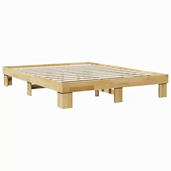 vidaXL Bett Massivholzbett ohne Matratze 140x190 cm Eichenholz günstig online kaufen