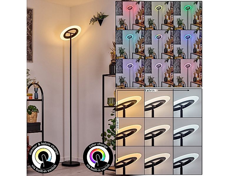 hofstein Stehlampe dimmbare Stehlampe aus Metall/Glas in Schwarz/Weiß, ohne günstig online kaufen