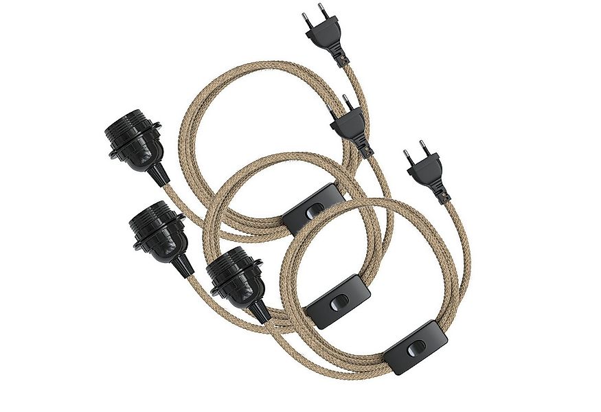 EAZY CASE Lampenfassung 3x E27 Lampensockel 3,5m Textil DIY Lampenschirme, günstig online kaufen