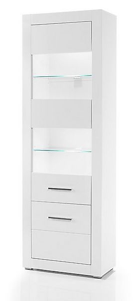 Furn.Design Stauraumvitrine Carrara (Standvitrine in weiß, 2-türig, 65 x 19 günstig online kaufen