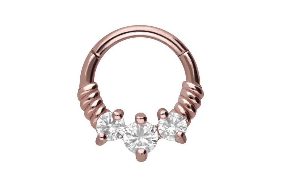 PIERCINGLINE Nasenpiercing Chirurgenstahl Segmentring Clicker GEDREHT günstig online kaufen
