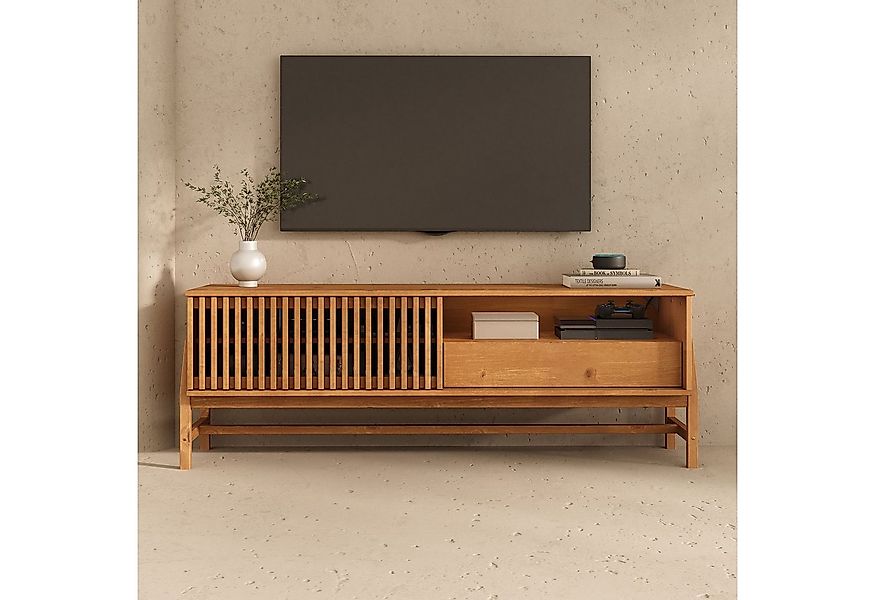 IDIMEX Lowboard ADAMO, Sideboard 145 cm aus Massivholz mit Lamellen-Schiebe günstig online kaufen