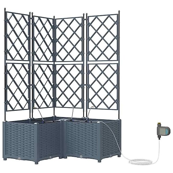 vidaXL Garten-Pflanzgefäß 3 Stk Hellgrau Stahl 42002900 günstig online kaufen