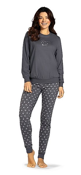 comtessa Schlafanzug Comtessa Damen Schlafanzug Langarm Bündchen Mond Smoke günstig online kaufen