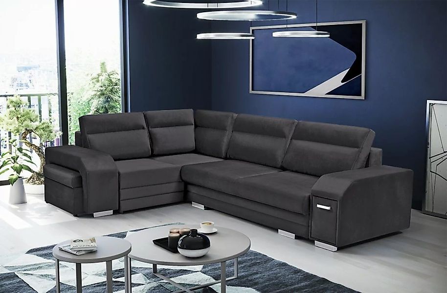 DB-Möbel Ecksofa Ecosofa Millo mit Hocker und Minibar, mit Schlaffunktion. günstig online kaufen