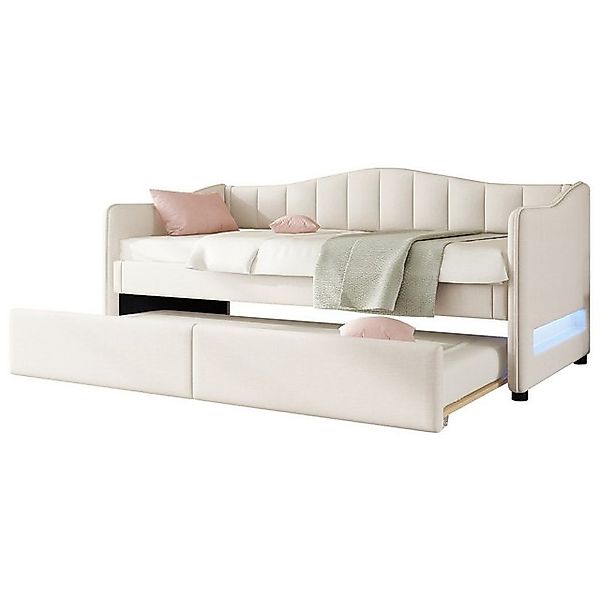 HAUSS SPOLE Schlafsofa 90x200cm mit ausziehbarem Bett, Ambiente-Licht Leine günstig online kaufen