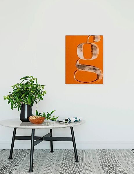 Komar Leinwandbild "Typo G wie Gustav - Größe 30 x 40 cm" Natur 1 Stk. tlg. günstig online kaufen