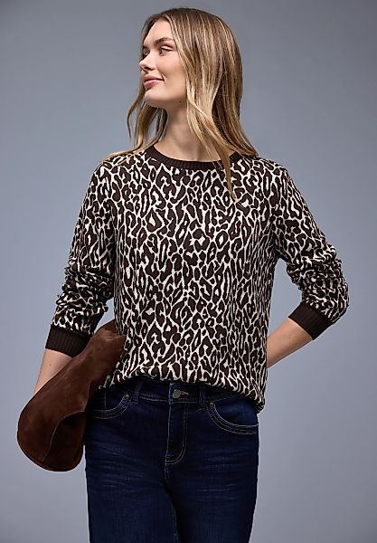 STREET ONE Langarmshirt im Leo-Jaquard-Look günstig online kaufen