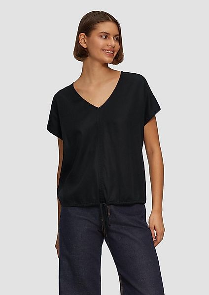 s.Oliver Kurzarmbluse Bluse Fließende Bluse aus Lyocell mit Tunnelzug günstig online kaufen