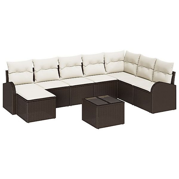 vidaXL Loungesofa Garten Sofa Set Set aus 9 Weiß PE Rattan Garten Sofa Set, günstig online kaufen