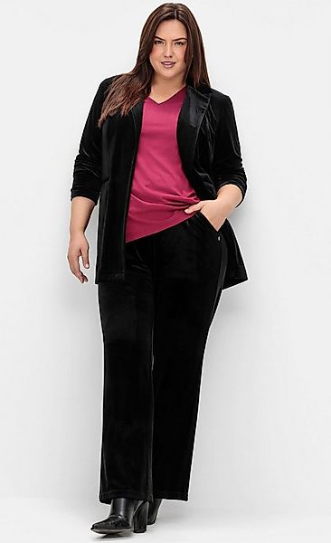 Sheego Jerseyhose Stretch-Hose aus Samt, mit Teilgummibund günstig online kaufen