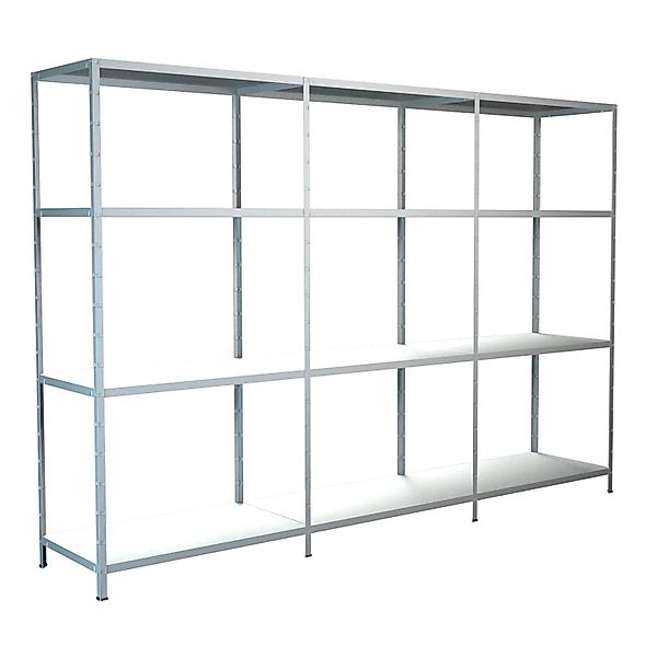 Schulte Steck-Grund- und 2 x Anbauregale 180 cm x 320 cm x 50 cm Weiß günstig online kaufen