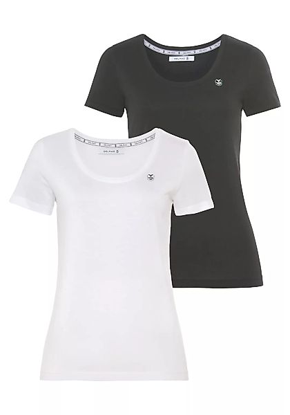 DELMAO T-Shirt, (Spar-Set, 2 tlg., 2er-Pack), mit Rundhals-Ausschnitt- NEUE günstig online kaufen
