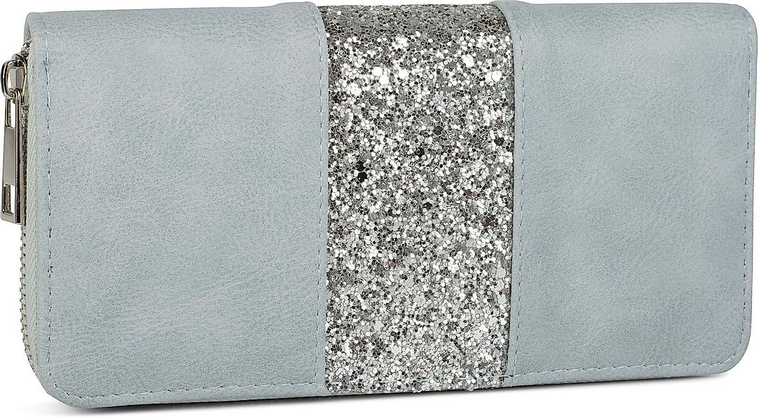 styleBREAKER Geldbörse Geldbörse mit Pailletten Streifen günstig online kaufen