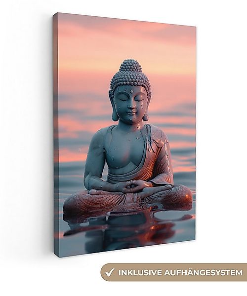 OneMillionCanvasses® Leinwandbild Buddha - Statue - Buddha - Wasser - Kunst günstig online kaufen
