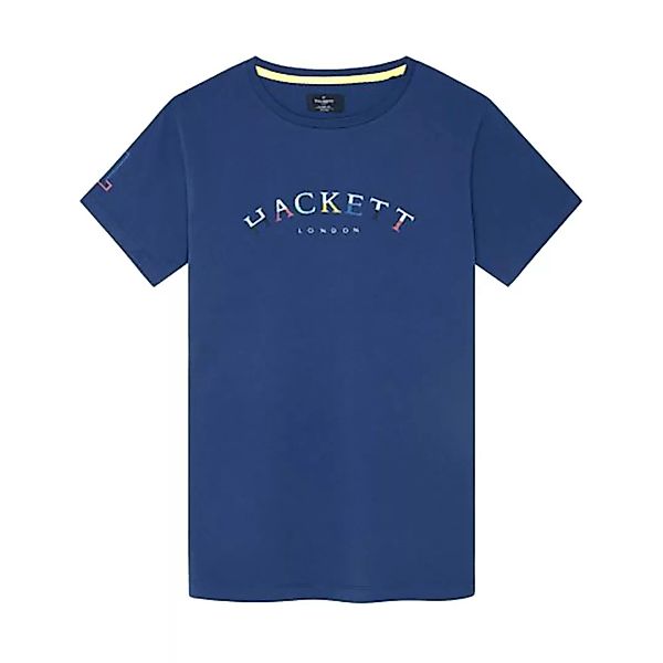 Hackett Color Logo Kurzärmeliges T-shirt S Blue Depth günstig online kaufen