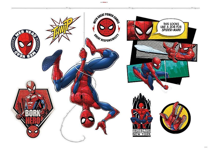 Komar Wandtattoo »Spider-Man Web Head - Größe 100 x 70 cm« selbstklebend, W günstig online kaufen