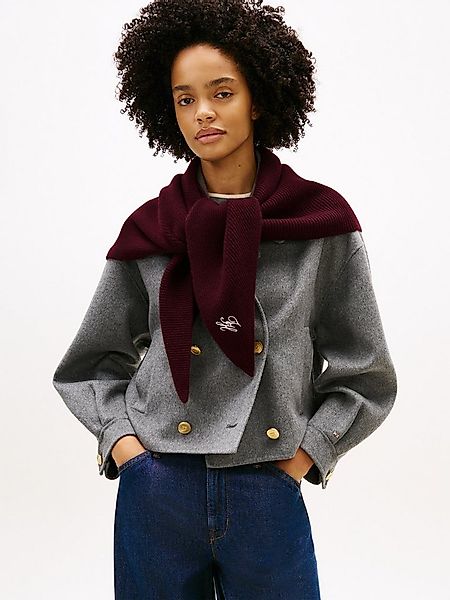 Tommy Hilfiger Dreieckstuch TOMMY SCRIPT CASH, aus Kaschmirmix mit Logo-Sti günstig online kaufen