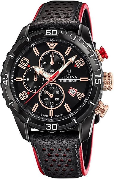 Festina Chronograph F20519-4 Schwarz Lederband 45 mm günstig online kaufen