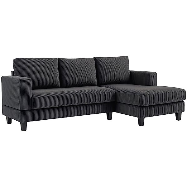 HOMCOM Ecksofa Polyester Schaumstoff 214L x 134B x 87H cm Dunkelgrau günstig online kaufen