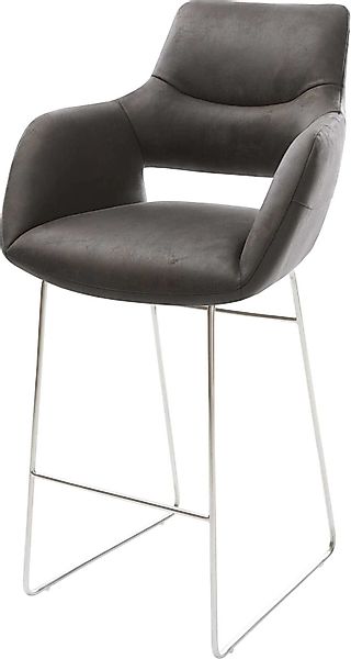 DELIFE Barhocker Yago-Flex, Kufengestell Edelstahl Mikrofaser günstig online kaufen