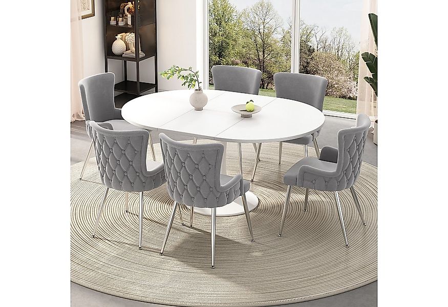 Flieks Esszimmerstuhl (Set, 6 St), 6er Set Polsterstühle Küchenstühle Samt günstig online kaufen