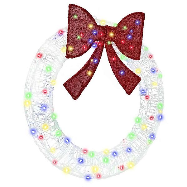 vidaXL Kranz mit LED -Streifenleuchten Mehrfarbig 90 cm Acryl 42019128 günstig online kaufen