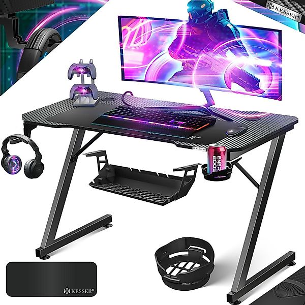KESSER Gamingtisch, Gaming Schreibtisch mit Getränkehalter günstig online kaufen