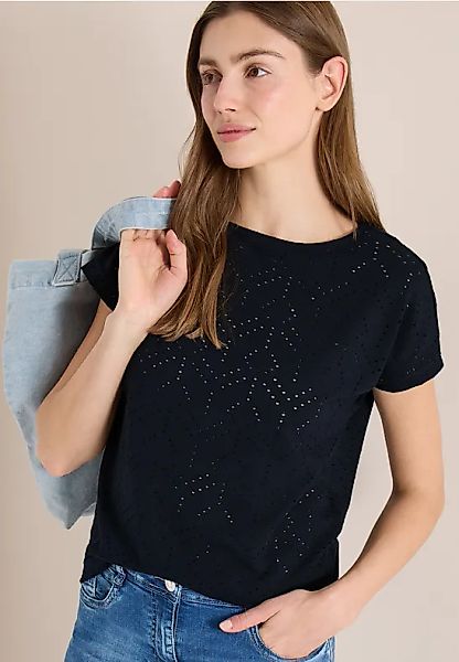 Shirt mit Boatneck in Ajour-Optik günstig online kaufen